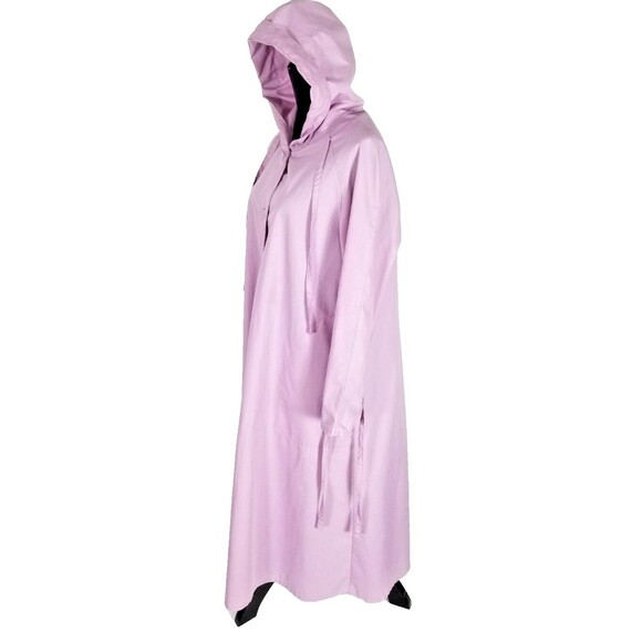 Vintage ICI by Bonders Purple Trench Coat Button Up w/ Hood Lightweight Jacket - Picture 6 of 10